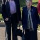 Prof. Dr. Birgit Lermen bei einem Besuch mit dem früheren Ministerpräsidenten von Rheinland-Pfalz und Thüringen, Bernhard Vogel, im Jahr 2021 bei einem Besuch im Garten der Benediktinerabtei Tholey