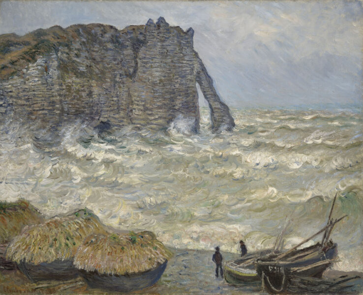 Claude Monet Etretat, mer agitée, 1883 (W821) Huile sur toile ; 81,4 x 100,4 cm Lyon, musée des Beaux-Arts Achat, 1902 Inv. B 647